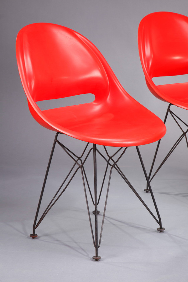 Set of four red seats