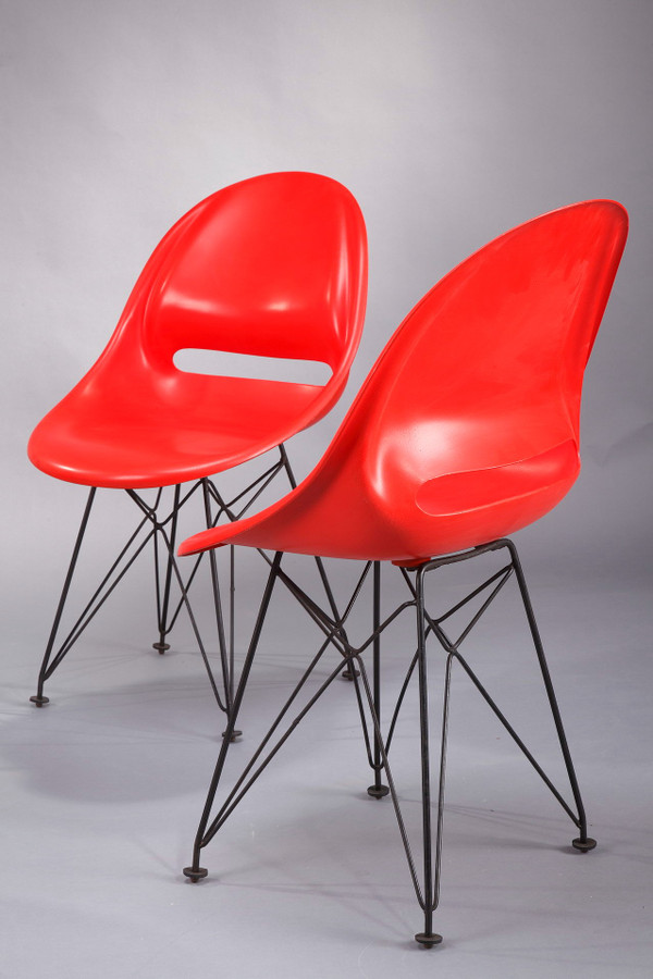 Set of four red seats