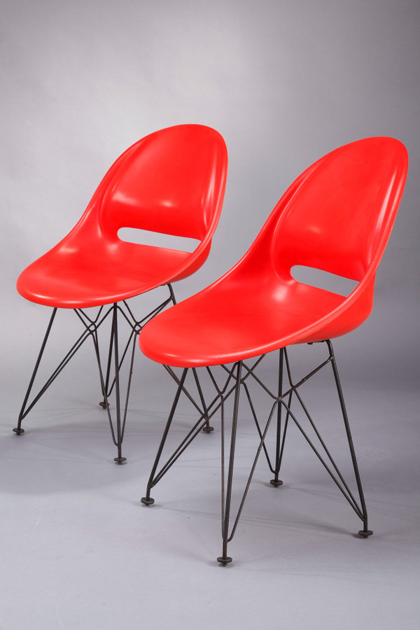 Set of four red seats