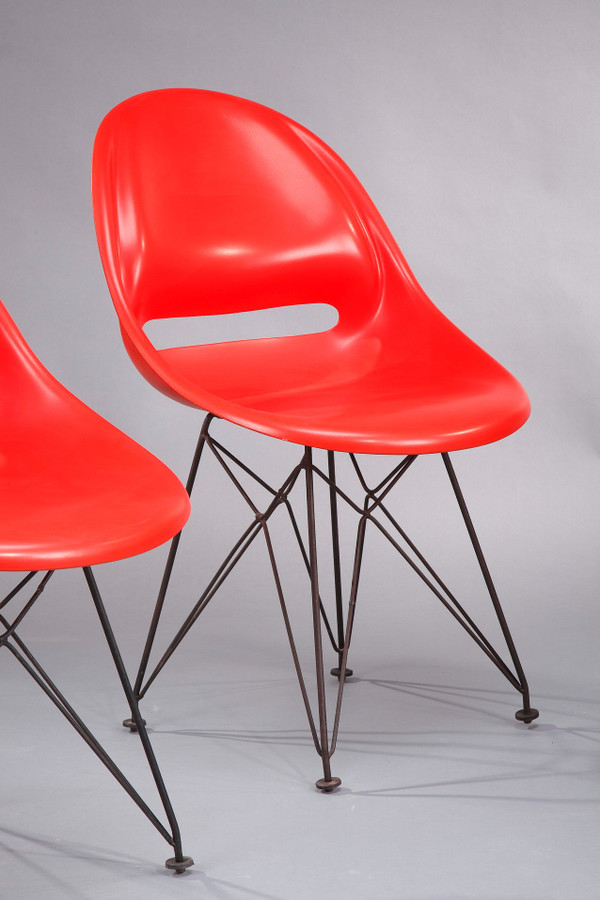 Set of four red seats