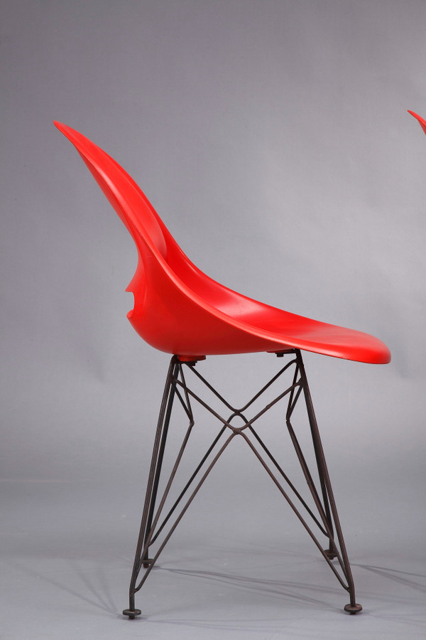Set of four red seats