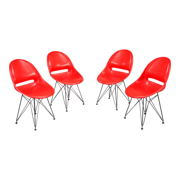 Set of four red seats