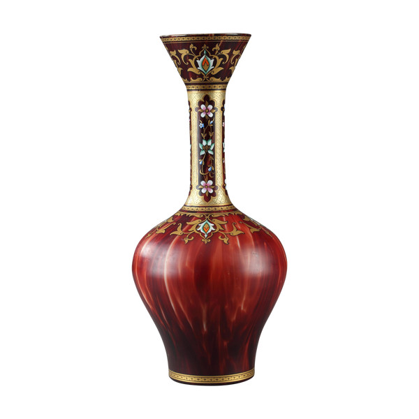 Opaline vase with oriental decoration
