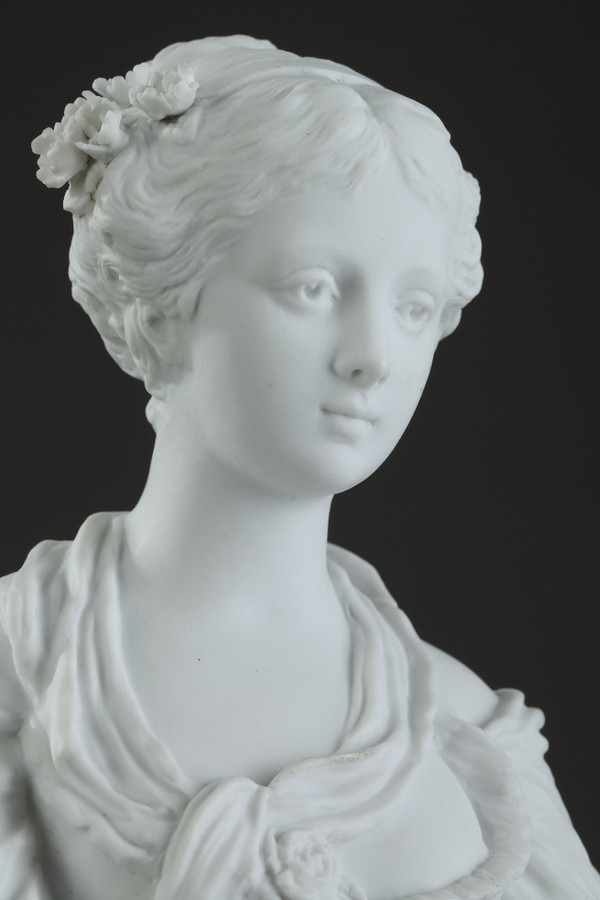 Statuetta in biscotto "Giovane ragazza con la brocca rotta", XIX secolo