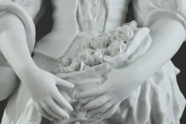 Statuetta in biscotto "Giovane ragazza con la brocca rotta", XIX secolo