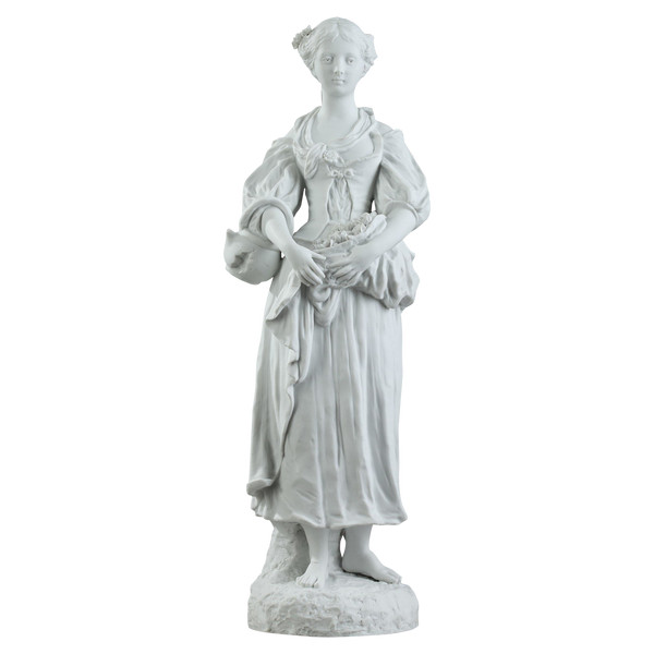 Statuette en biscuit "Jeune fille à la cruche cassée", XIXe siècle