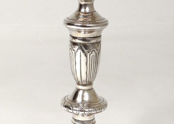 Coppia di candelieri Luigi XIV Torce comunitarie in argento e bronzo del XVII secolo