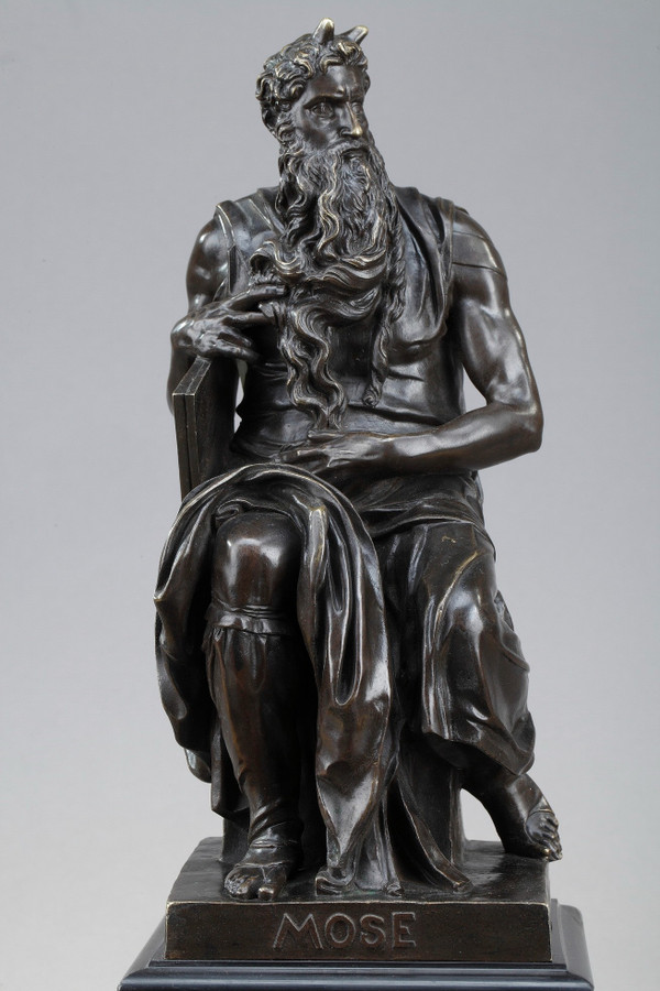 Marble Inkwell "Moses" by Michelangelo, Napoleon III Period