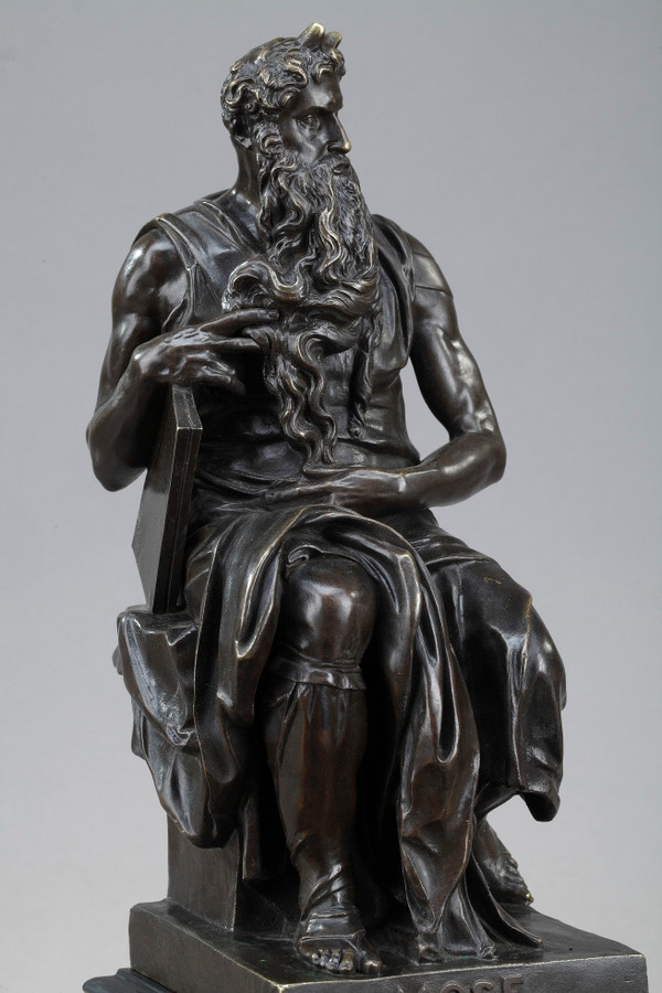 Marble Inkwell "Moses" by Michelangelo, Napoleon III Period