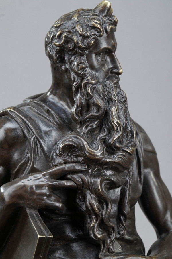 Marble Inkwell "Moses" by Michelangelo, Napoleon III Period