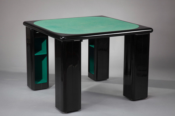 Tavolo da gioco e sedie di Pierluigi Molinari per Pozzi, Italia, 1970