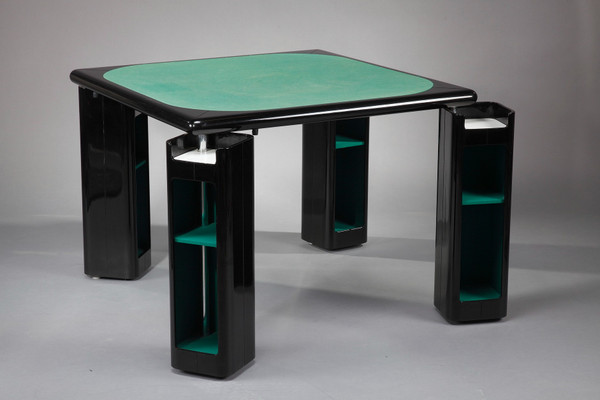 Tavolo da gioco e sedie di Pierluigi Molinari per Pozzi, Italia, 1970