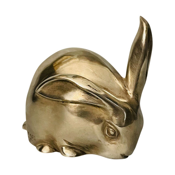 ''Lapin à l’oreille dressée'' Édouard-Marcel SANDOZ (Susse Frères) Bronze Art Déco