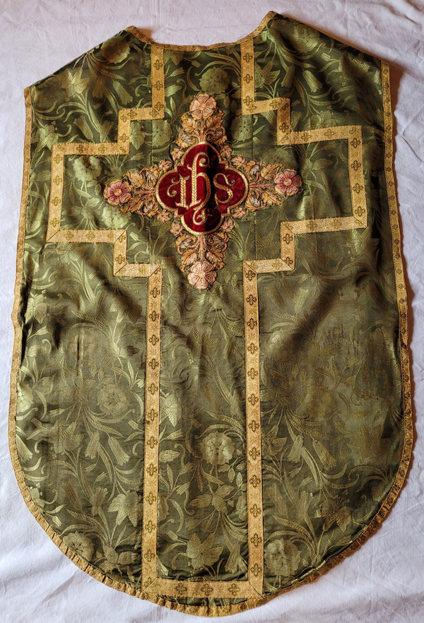 Liturgisches Ensemble (Kasel, Stola, Geldbeutel und Kelchschleier) Ende des 19. Jahrhunderts