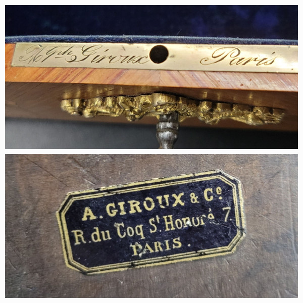 Antique Box French Jewelry Box Alph. Giroux Napoleon III 3 Victorian Wooden Box XIX Century marquetry