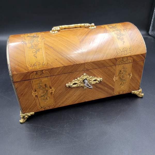 Antique Box French Jewelry Box Alph. Giroux Napoleon III 3 Victorian Wooden Box XIX Century marquetry