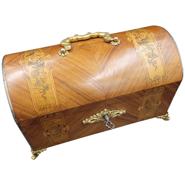 Coffret Antique Boîte à bijoux Française Alph. Giroux Napoleon III 3 Victorian Boîte en Bois XIX Siècle marqueterie