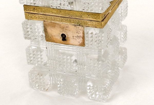 Small Box Box Cut Crystal Flowers Foliage Charles X 19th Century