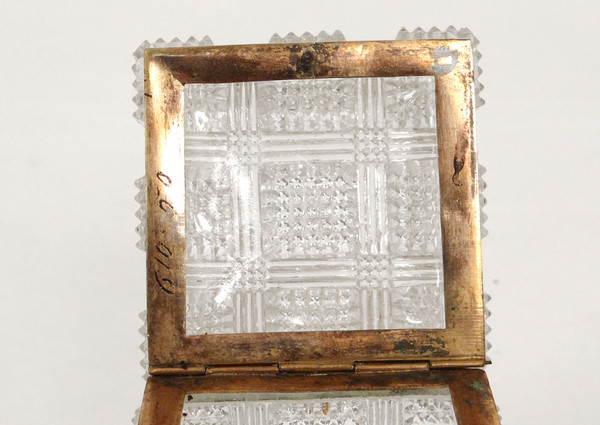 Small Box Box Cut Crystal Flowers Foliage Charles X 19th Century