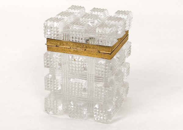 Small Box Box Cut Crystal Flowers Foliage Charles X 19th Century