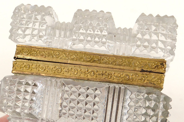 Small Box Box Cut Crystal Flowers Foliage Charles X 19th Century