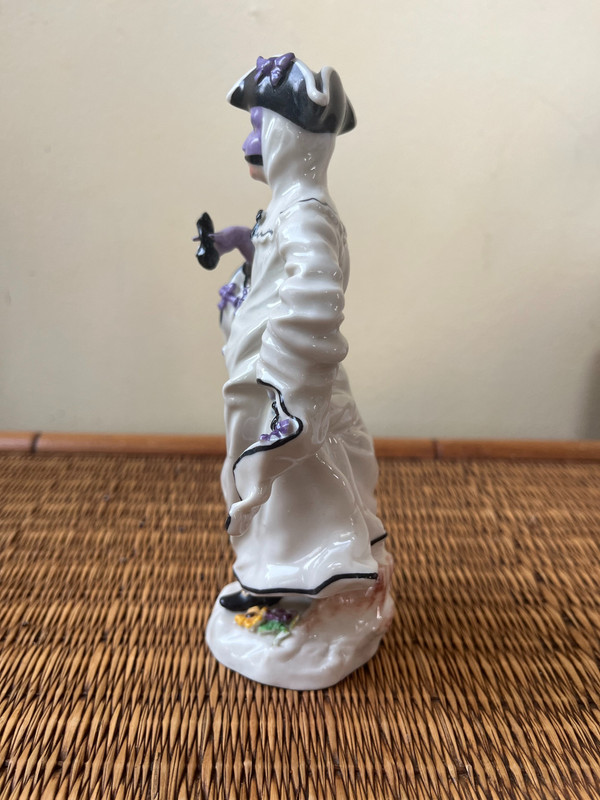 19th century porcelain figurine - Venetian man with mask - Rudolstadt porcelain, Thuringia, Germany