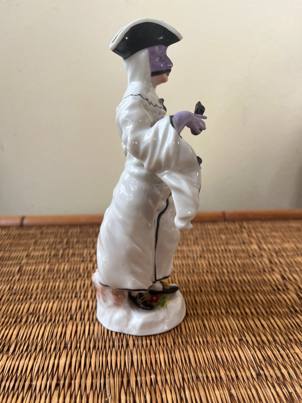 19th century porcelain figurine - Venetian man with mask - Rudolstadt porcelain, Thuringia, Germany