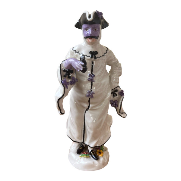 19th century porcelain figurine - Venetian man with mask - Rudolstadt porcelain, Thuringia, Germany
