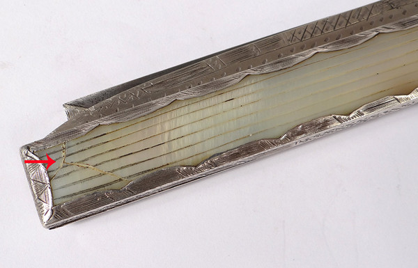Reisemesser Klappmesser Perlmutt Massivsilber Duperray Galuchat Etui XVIII.