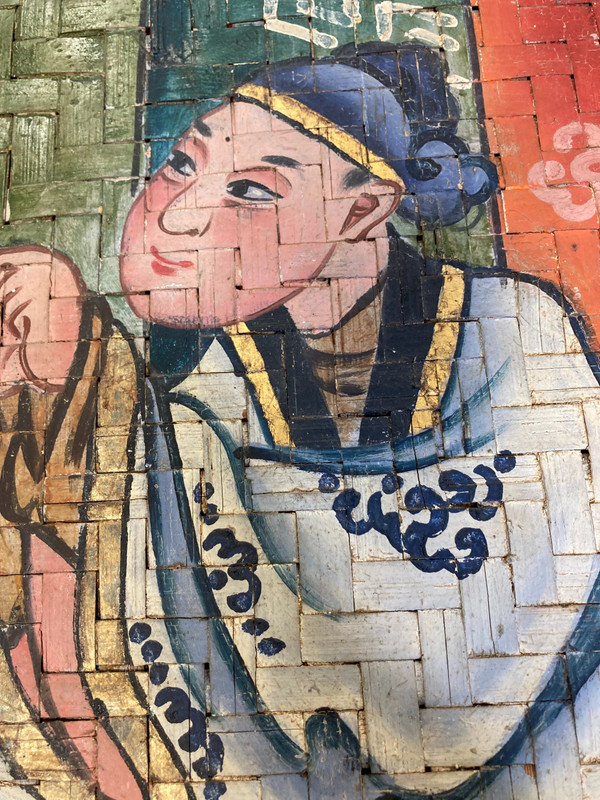 Grande dipinto cinese su pannello di bambù, XIX secolo, Cina