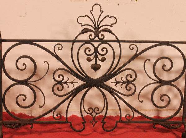 Large Fire Place Screen Or Firewall In Wrought Iron-19th Century