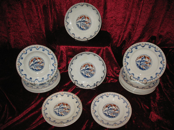 Part of Lunéville earthenware table service, Art Deco period