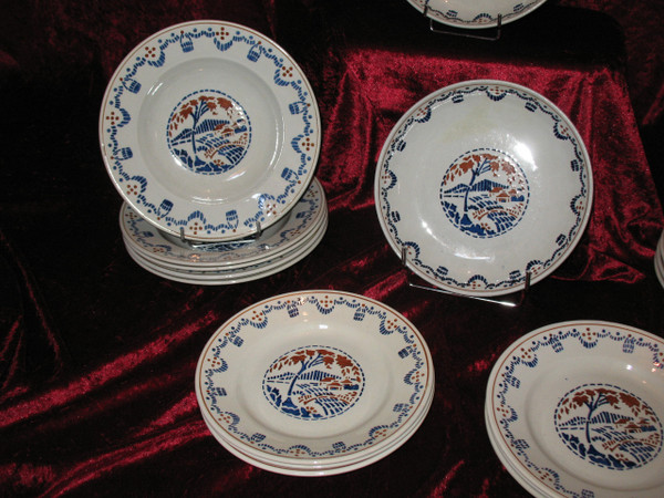 Part of Lunéville earthenware table service, Art Deco period
