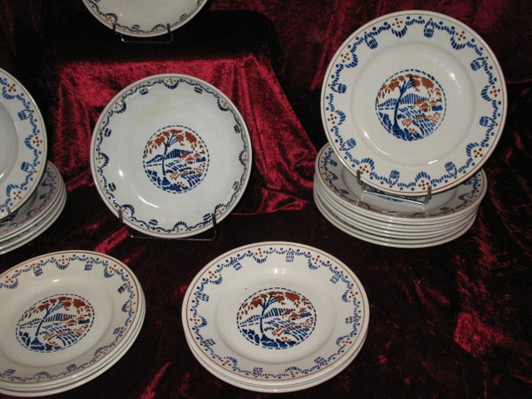 Part of Lunéville earthenware table service, Art Deco period