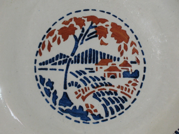 Part of Lunéville earthenware table service, Art Deco period
