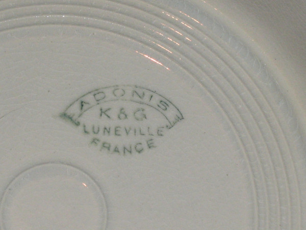 Part of Lunéville earthenware table service, Art Deco period