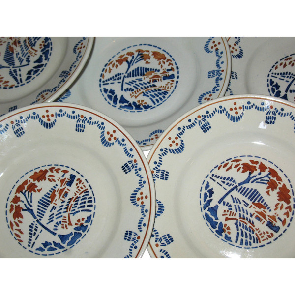 Part of Lunéville earthenware table service, Art Deco period