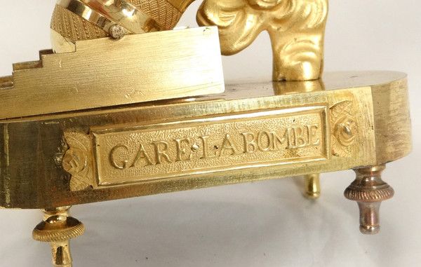 Gilt Bronze Clock Gare à La Bombe Charles Le Roy Directoire XVIIIth