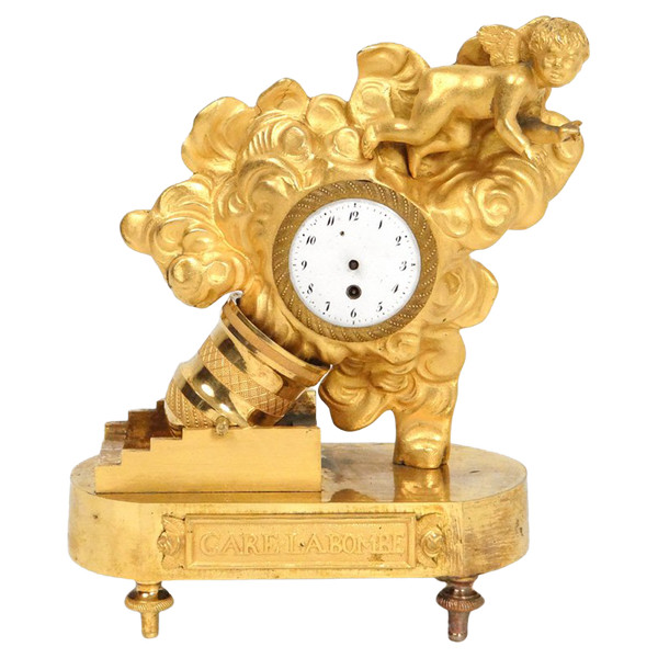 Gilt Bronze Clock Gare à La Bombe Charles Le Roy Directoire XVIIIth