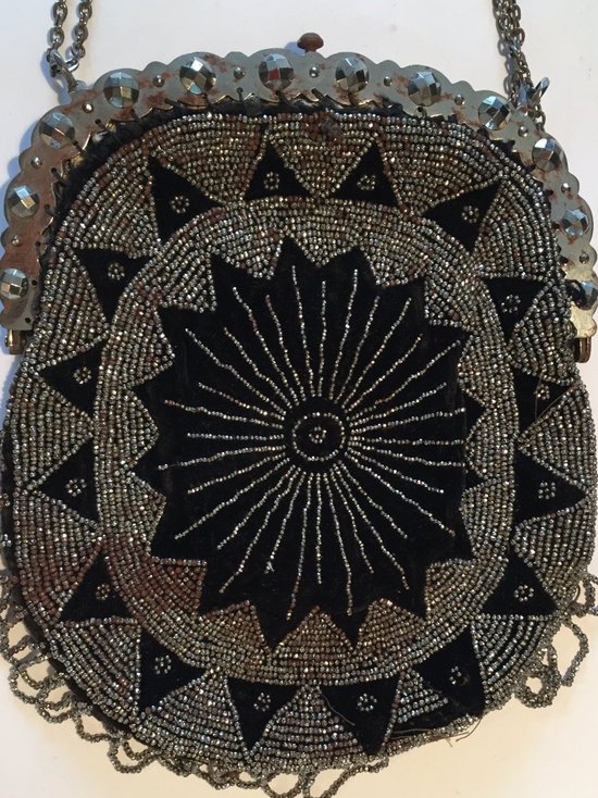 Chaplain or Prom Bag. XIXth. Clasp and Pearls In Steel Points.