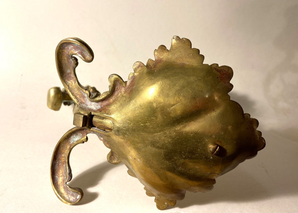 Pair of 19th century bronze candlesticks. Sea unicorns.
