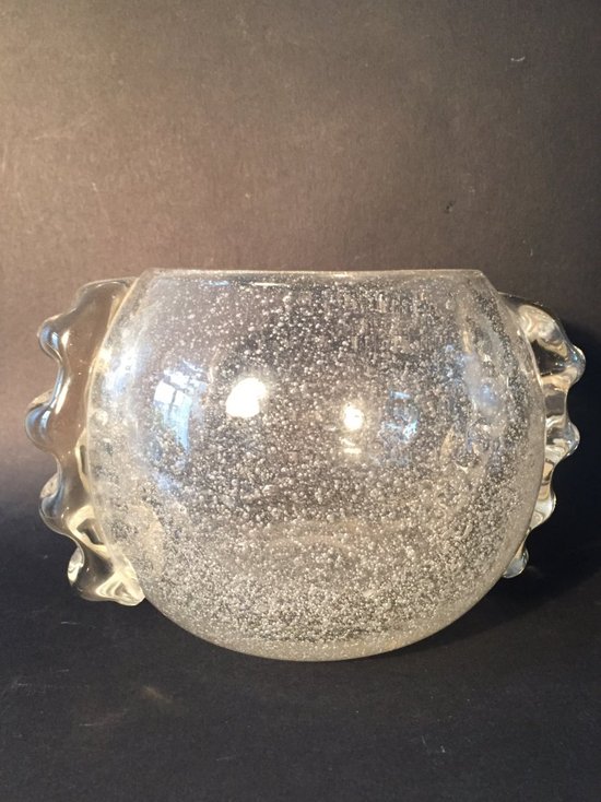 Bubble Glass Ball Vase. Art Deco.