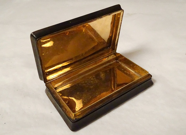 Boîte Corne Doublée Feuille Or Comte Paul De La Moussaye Bretagne XIXème