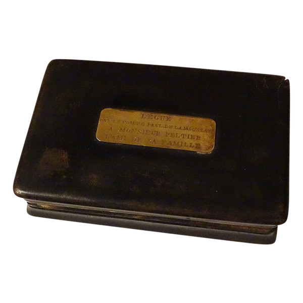 Boîte Corne Doublée Feuille Or Comte Paul De La Moussaye Bretagne XIXème