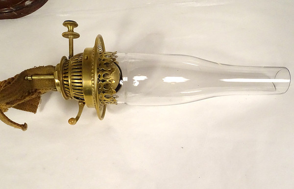 Lampe à Pétrole Sculpture G. Bareau Gloria Femme Ailée Cristal Marbre XIXè