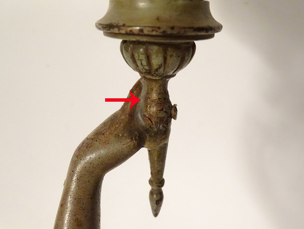 Lampe à Pétrole Sculpture G. Bareau Gloria Femme Ailée Cristal Marbre XIXè