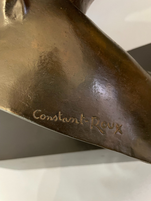 Constant Roux. Buste de Gladiateur (Achille) Sculpture en bronze cire perdue, Art Déco.