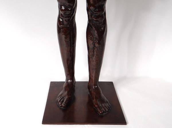 Large Mauro Corda Bronze Sculpture Skinned Nude Man Foundry Delval 1/8