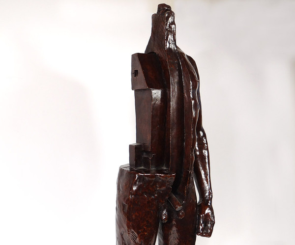 Large Mauro Corda Bronze Sculpture Skinned Nude Man Foundry Delval 1/8