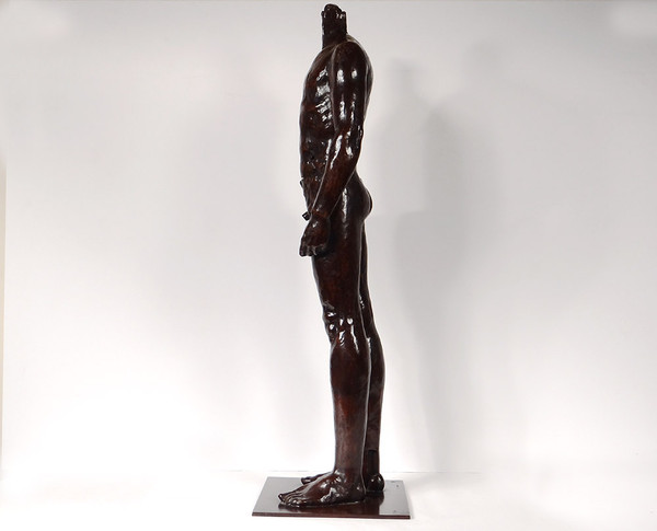 Large Mauro Corda Bronze Sculpture Skinned Nude Man Foundry Delval 1/8